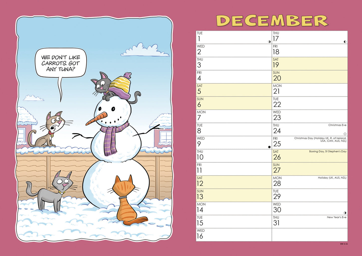 Wacky World of Cats calendar 2026