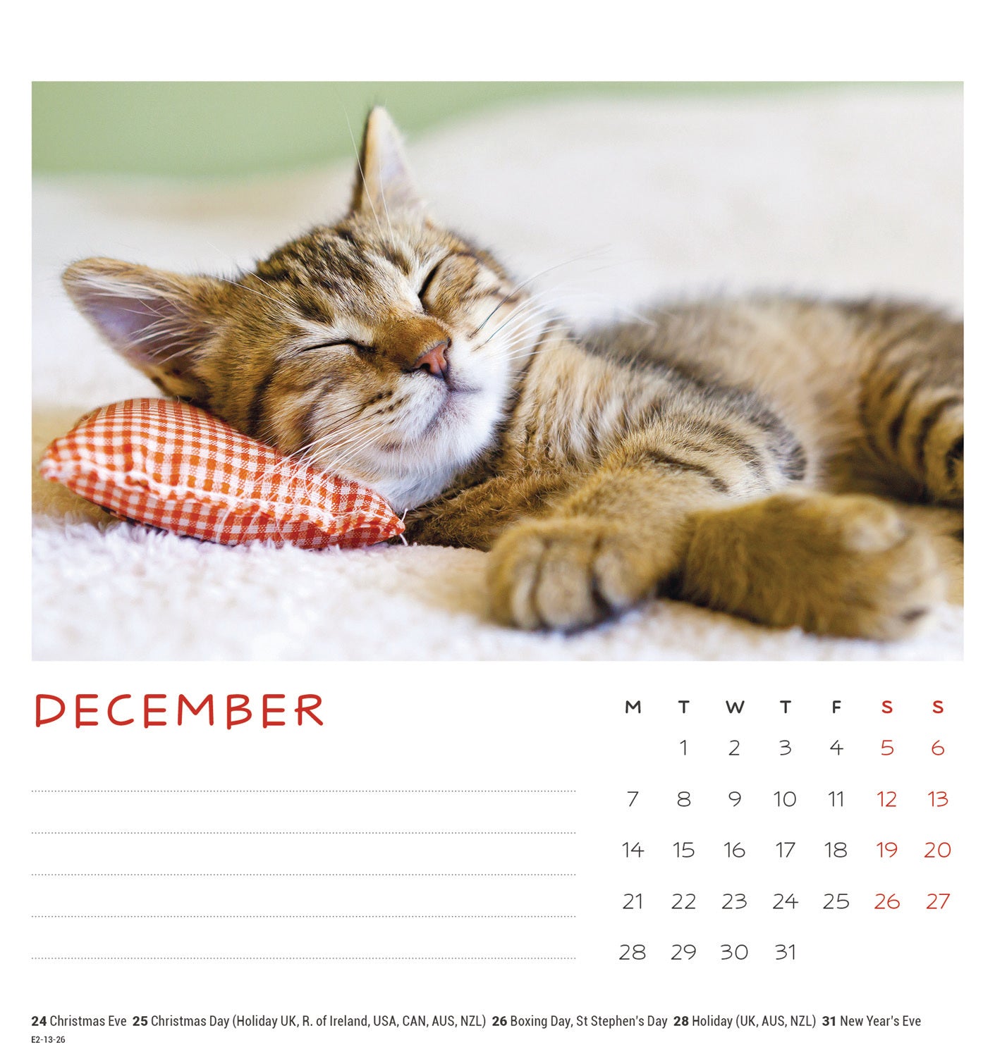 Cat naps easel desk calendar 2026