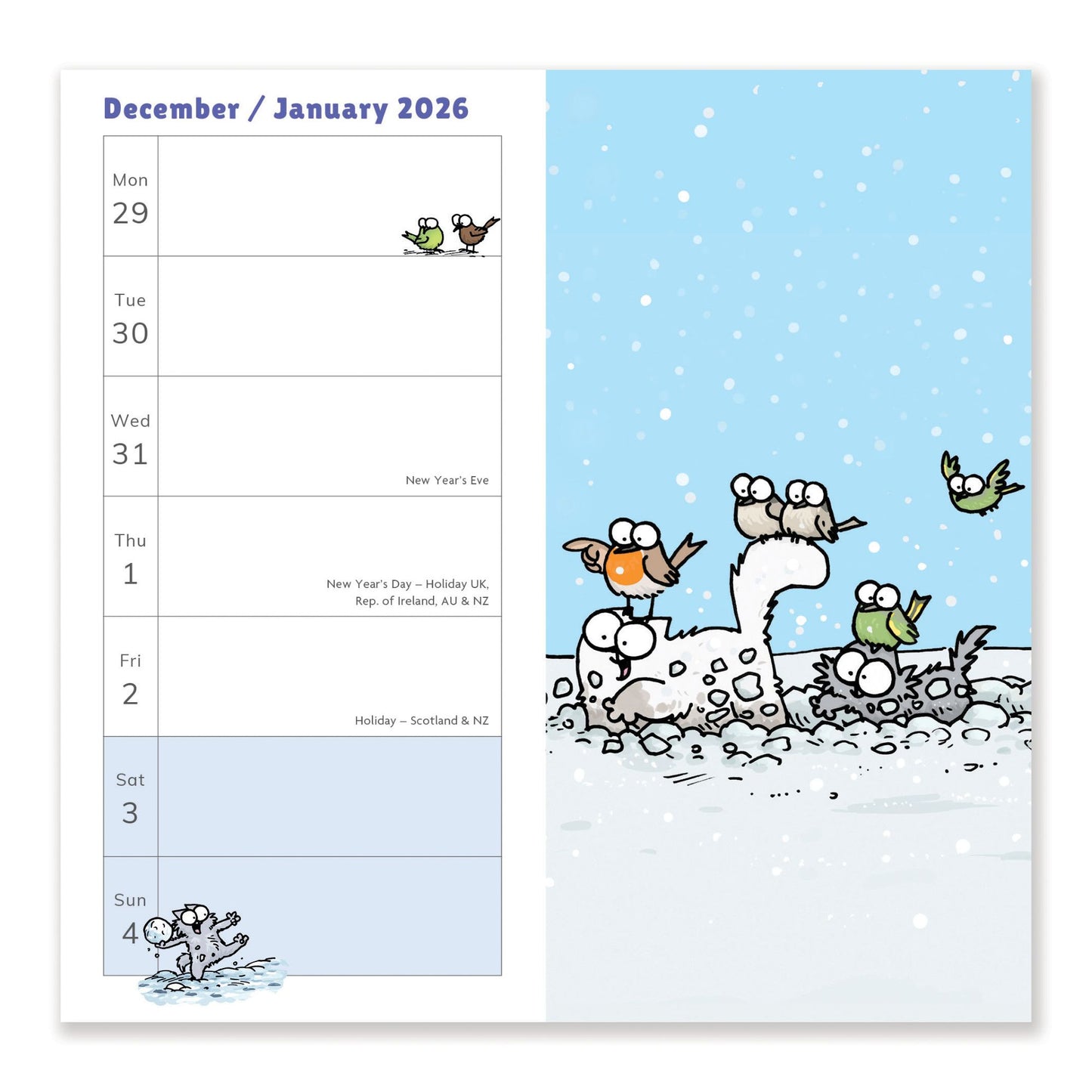 Simon's Cat slim diary 2026