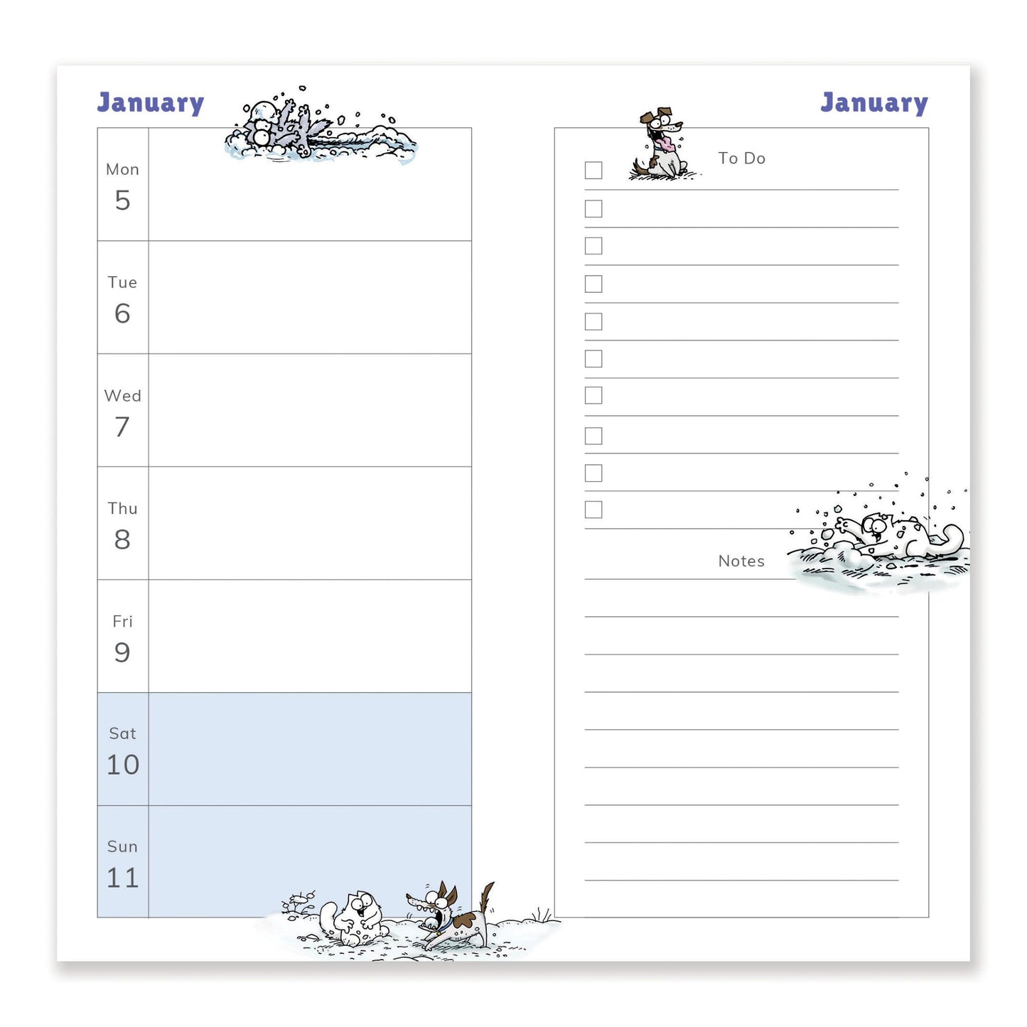 Simon's Cat slim diary 2026