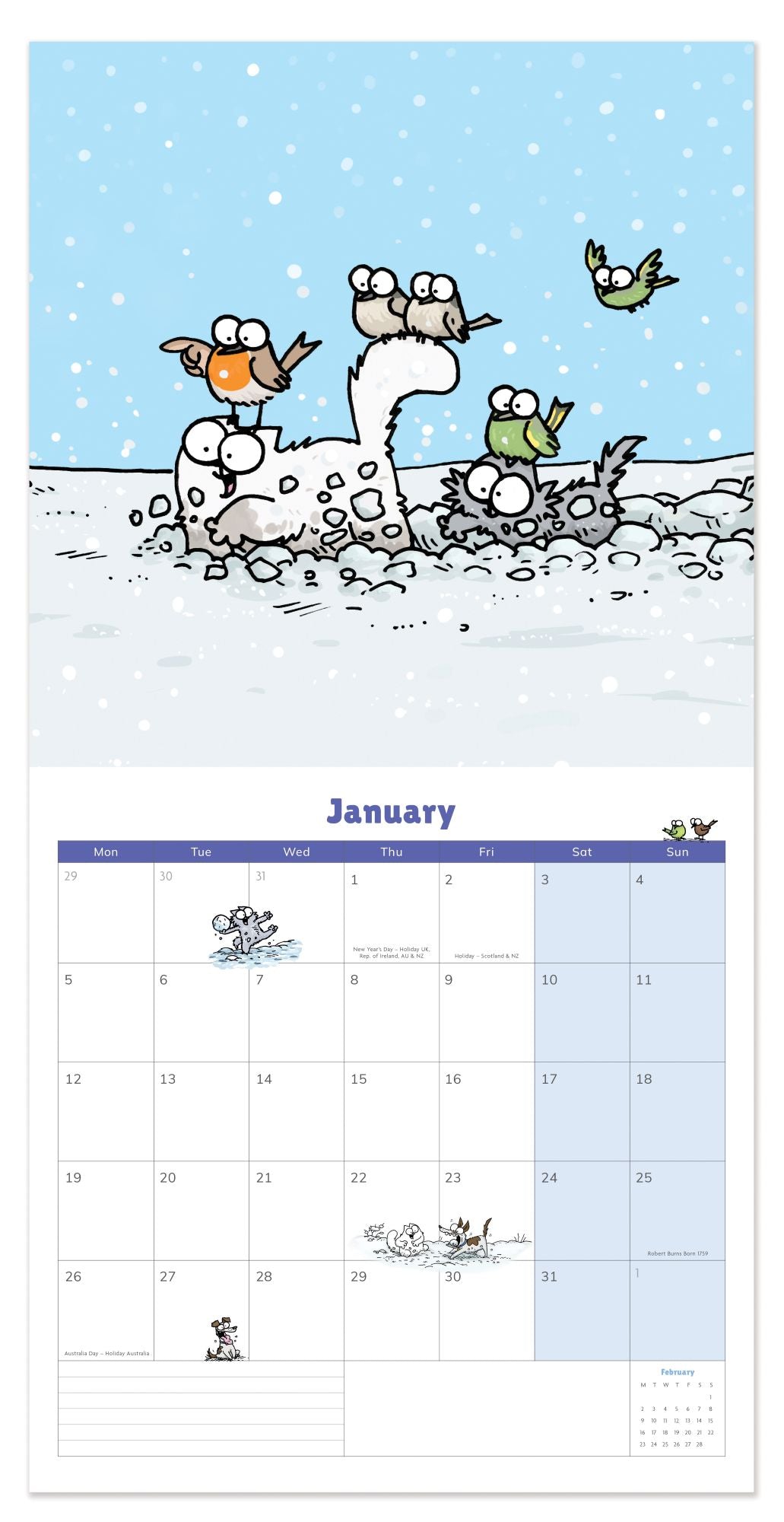 Simon's Cat wall calendar 2026