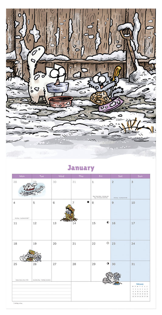 Simon's Cat wall calendar 2027