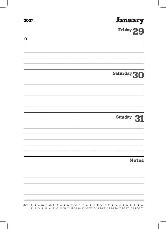 Cats Protection A5 diary 2027