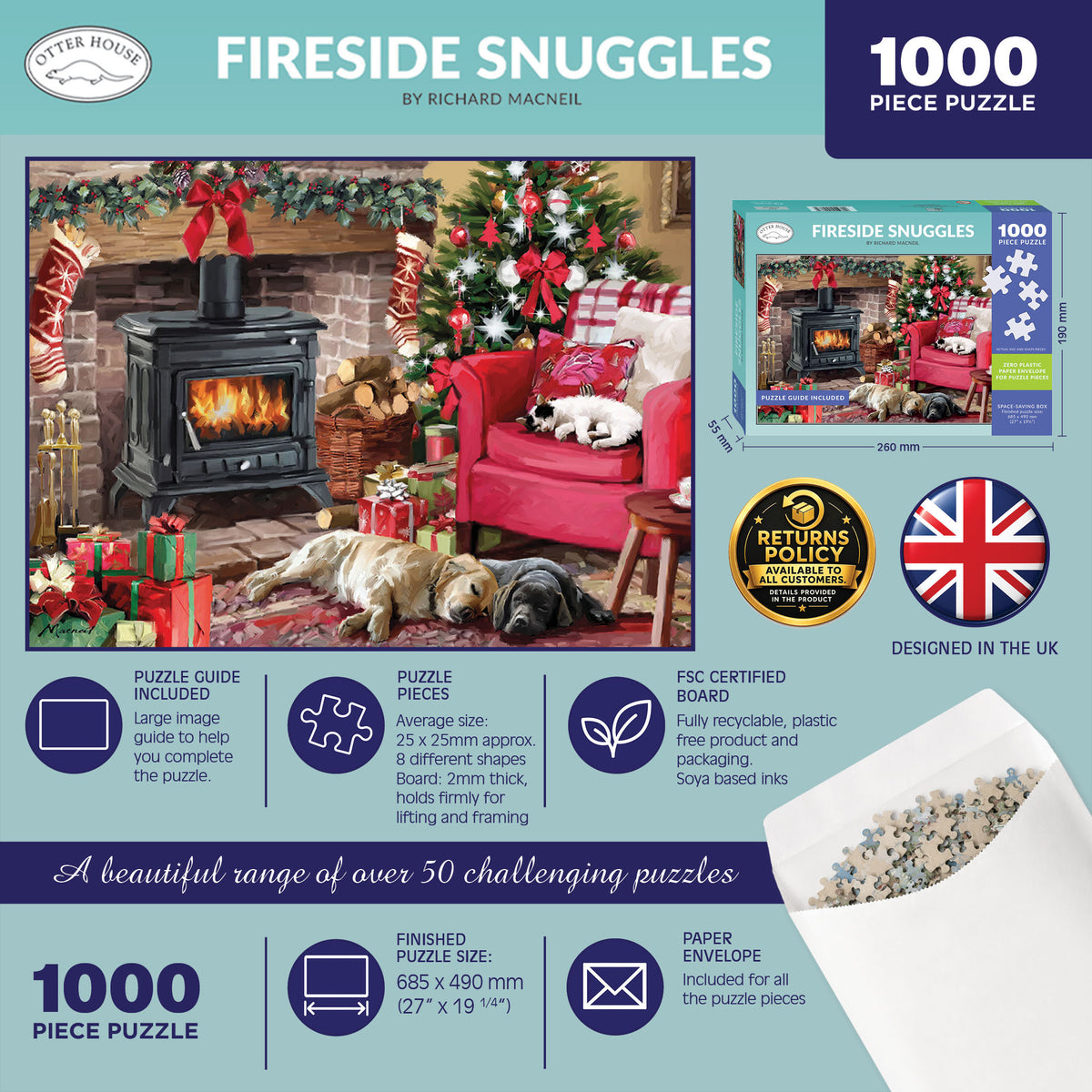 Fireside Snuggles 1000 Piece Jigsaw