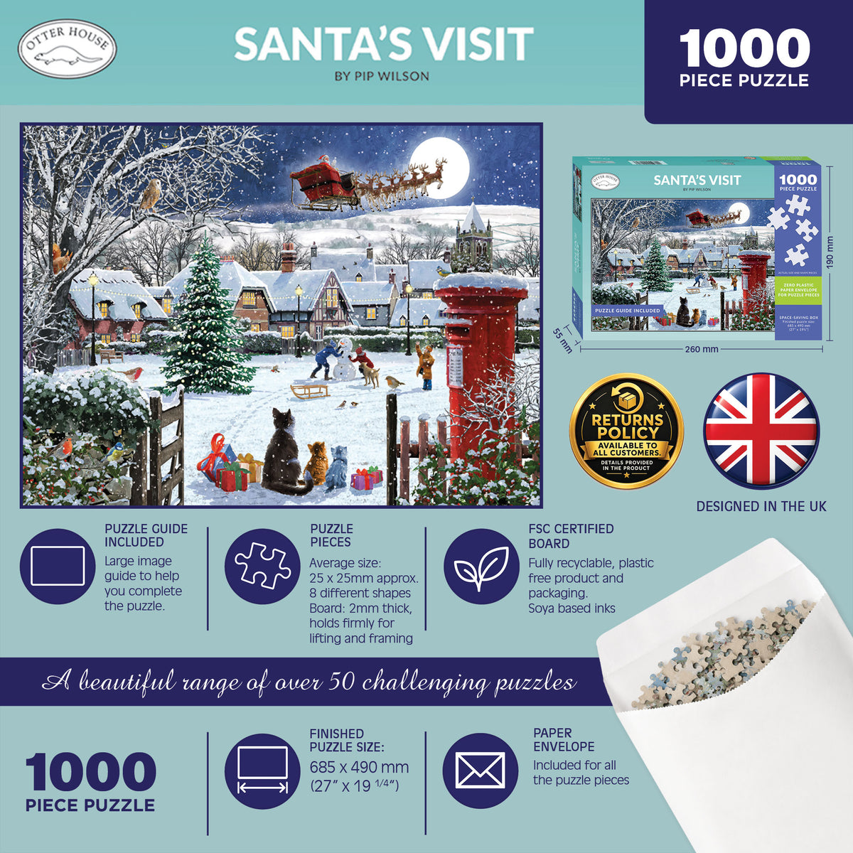 Santa's visit 1000 piece jigsaw