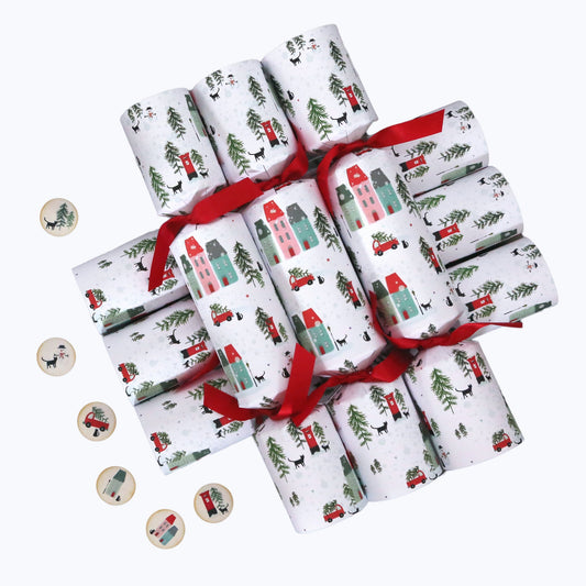 Christmas village cats crackers