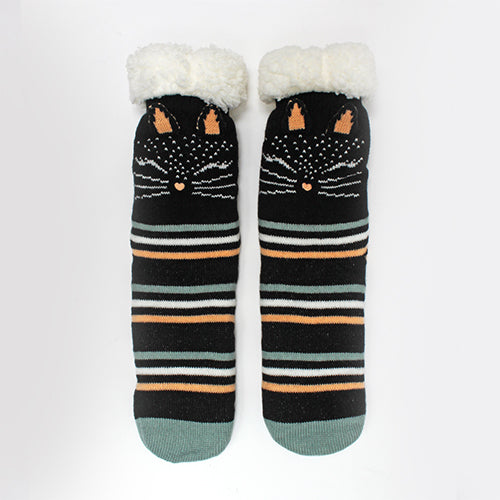 Feline slipper socks