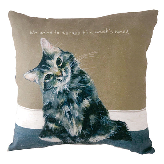 Tabby cat cushion