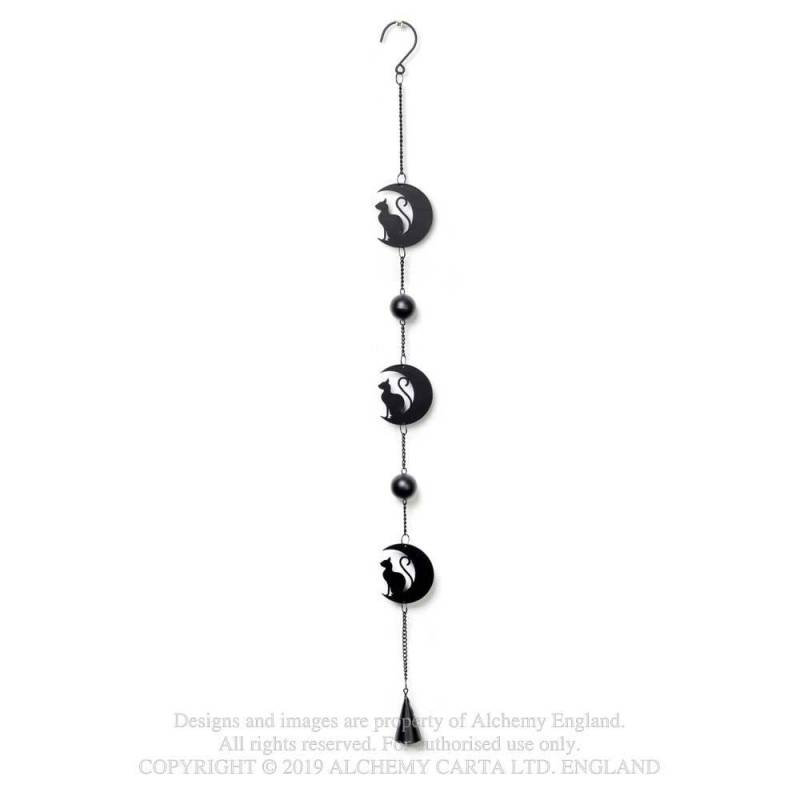 Black cat and moon hanging decoration