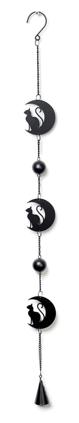 Black cat and moon hanging decoration