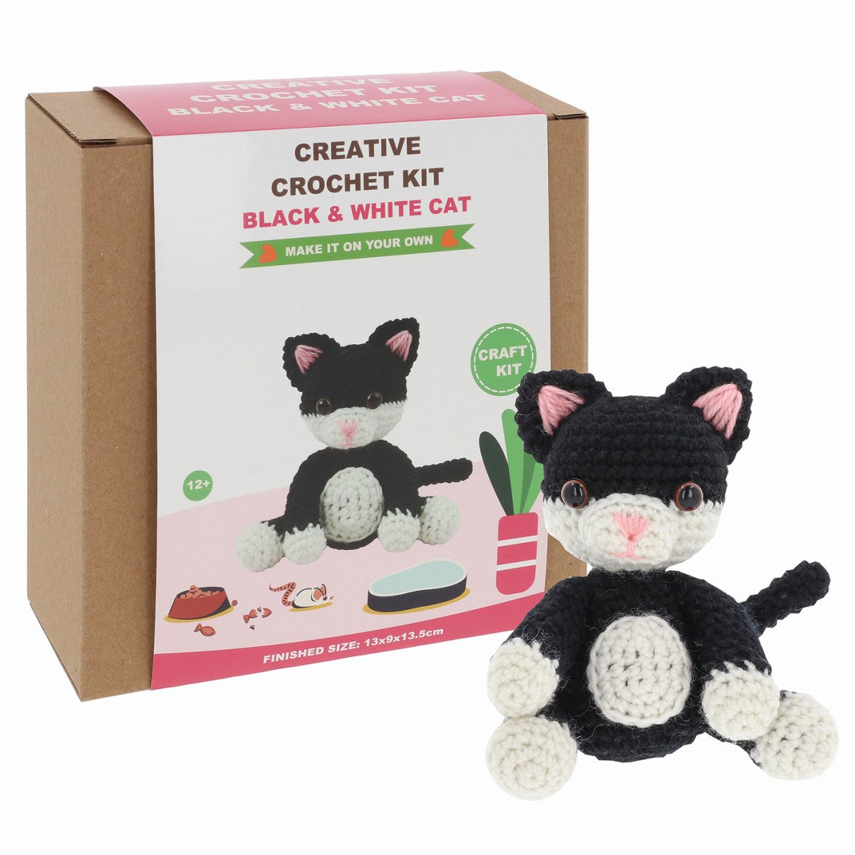 Crochet kit - black and white cat