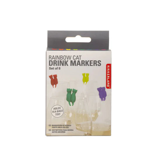 Rainbow cat drinks markers
