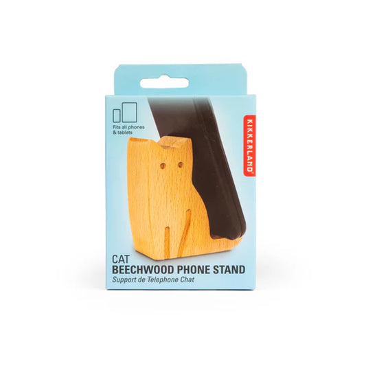 Cat wooden phone stand