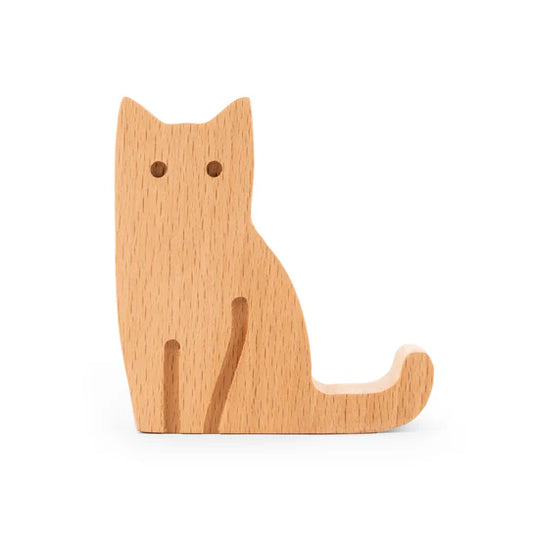 Cat wooden phone stand