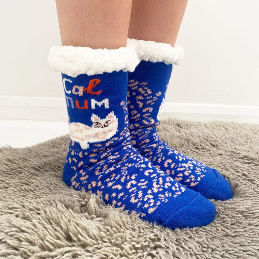 Cat mum slipper socks