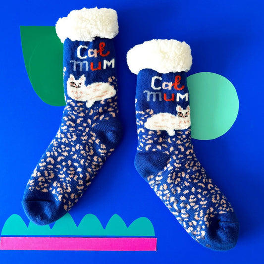 Cat mum slipper socks