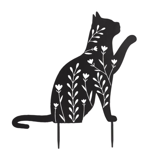 Black cat on stake decoration