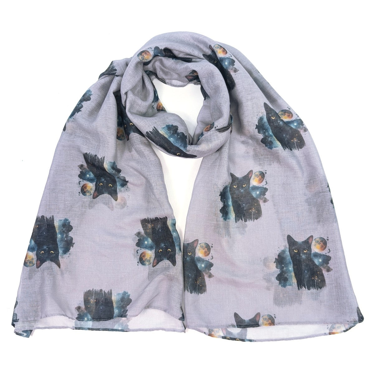 Black cat and moon scarf