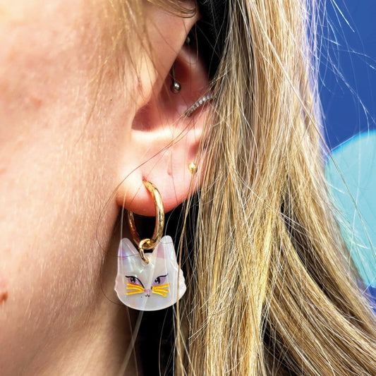 Catnip cat earrings