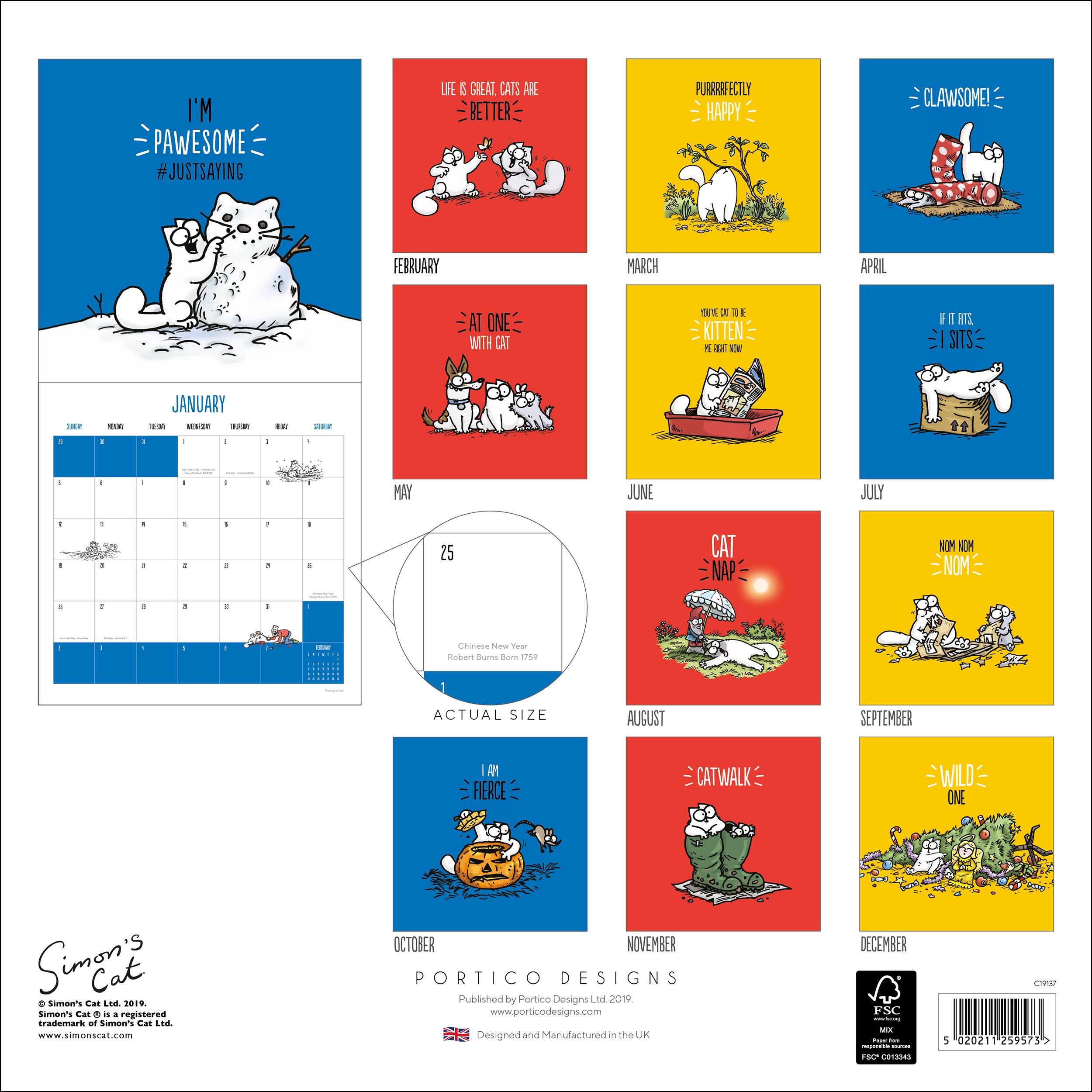 Simon s Cat Wall Calendar Buy From The Cats Protection Shop