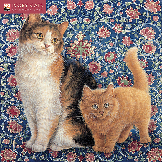 Ivory cats wall calendar 2024