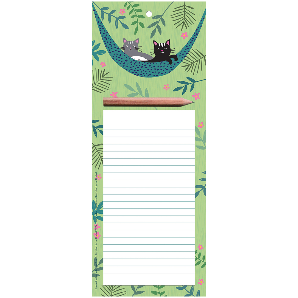 Cats in hammock magnetic jotter