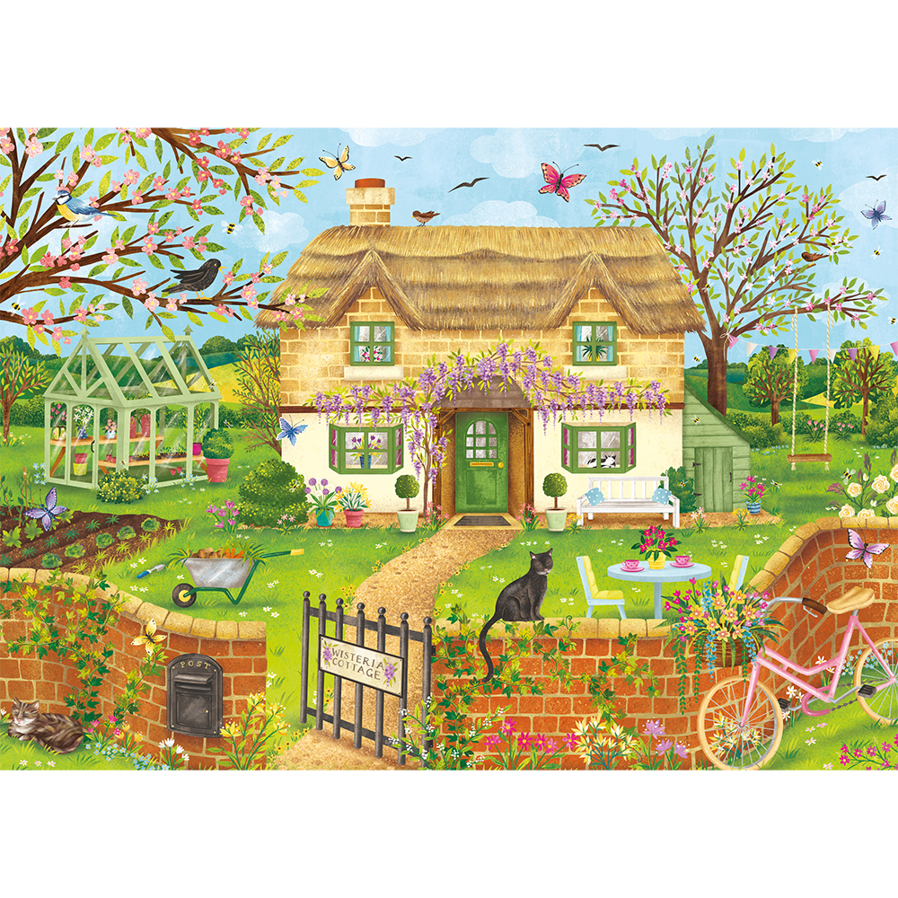 Wisteria cottage cat jigsaw 1000 piece