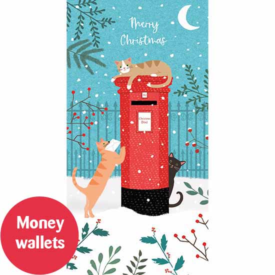 Postbox cats money wallets
