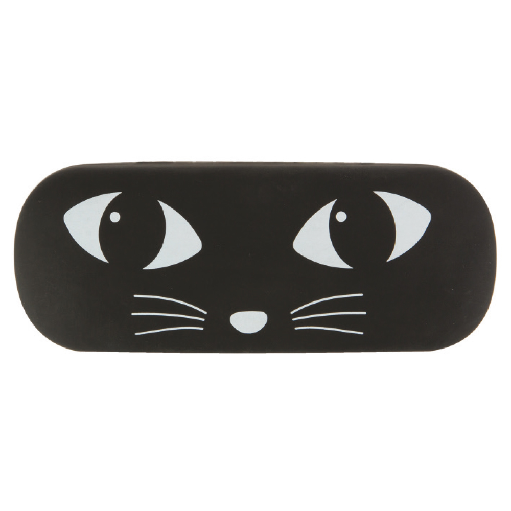 Black cat glasses case