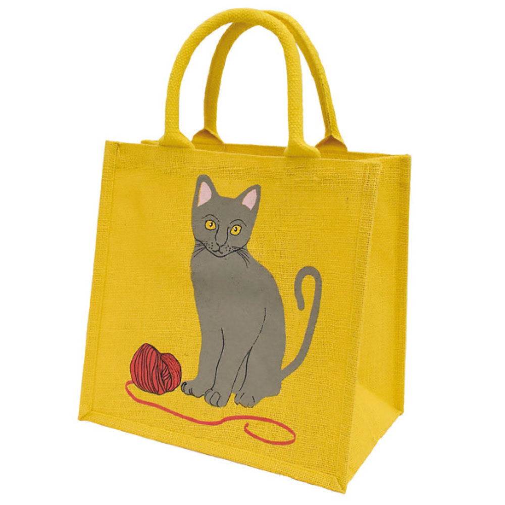 Cat and Wool Jute Bag