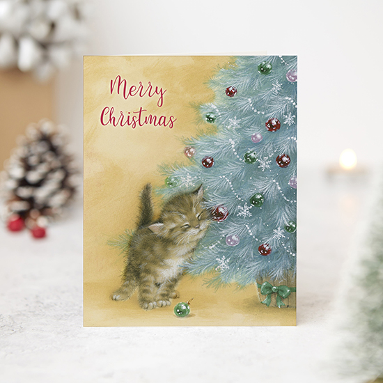 Cute kitty by the tree 10 cards