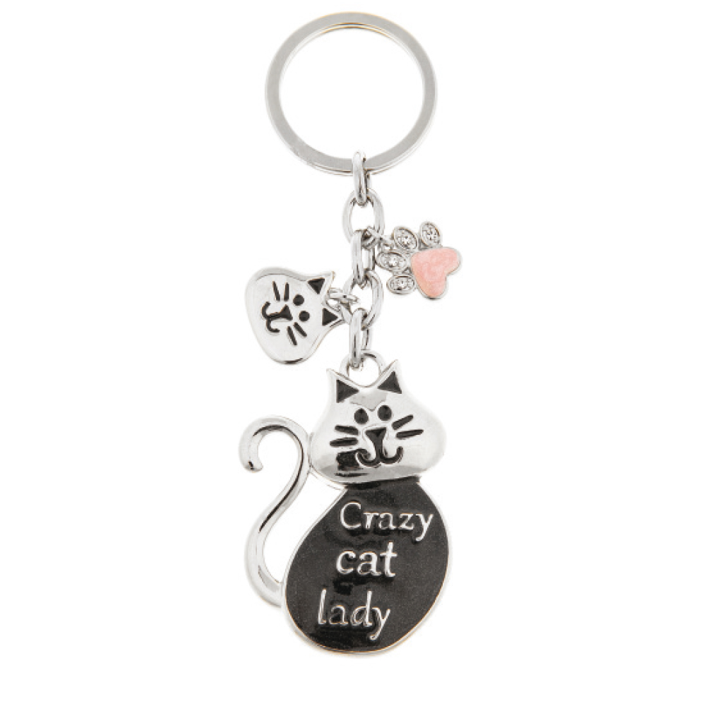 Crazy cat lady key ring
