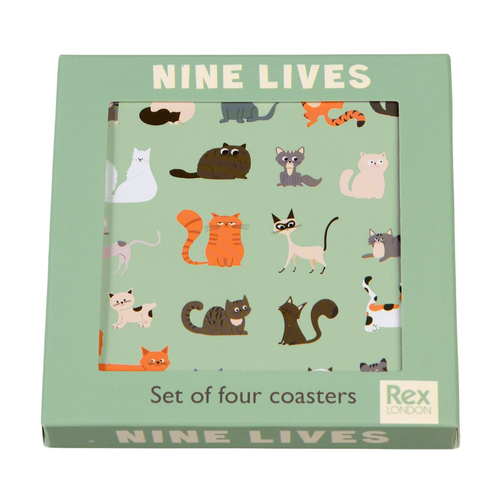 Nine lives coasters (set of four)