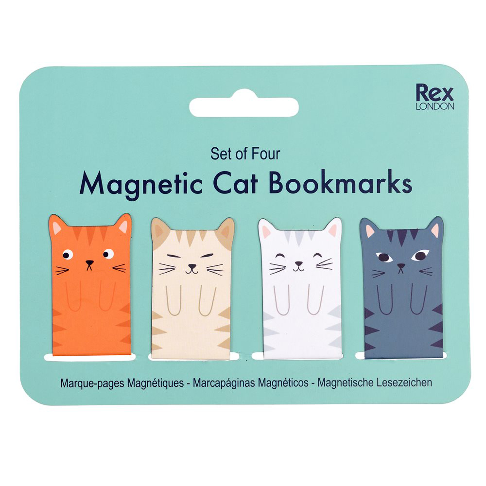 Nine lives magnetic cat bookmarks (set of four)