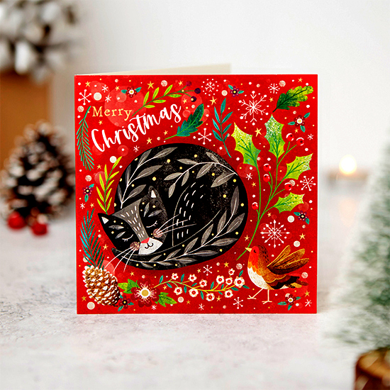 Cat with foliage 10 cards