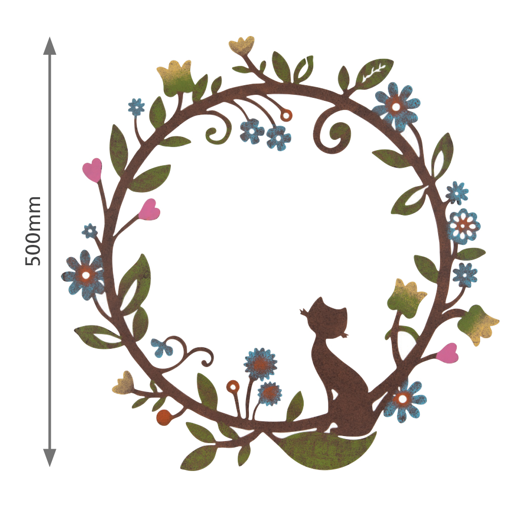 Floral cat decorative wreath