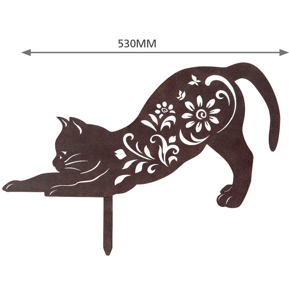 Stretching cat garden decoration