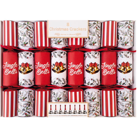 Jingle bells crackers (red/white)