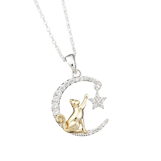 Wish upon a star cat necklace