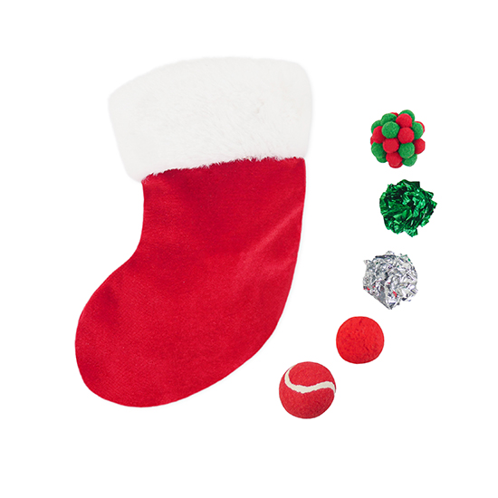 Christmas cat toy stocking