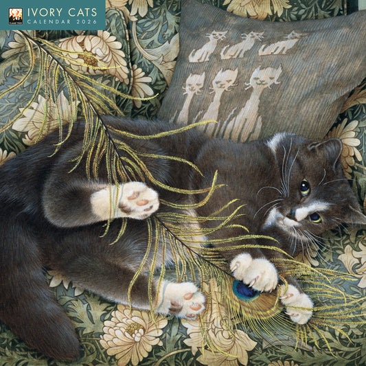Ivory cats wall calendar 2026