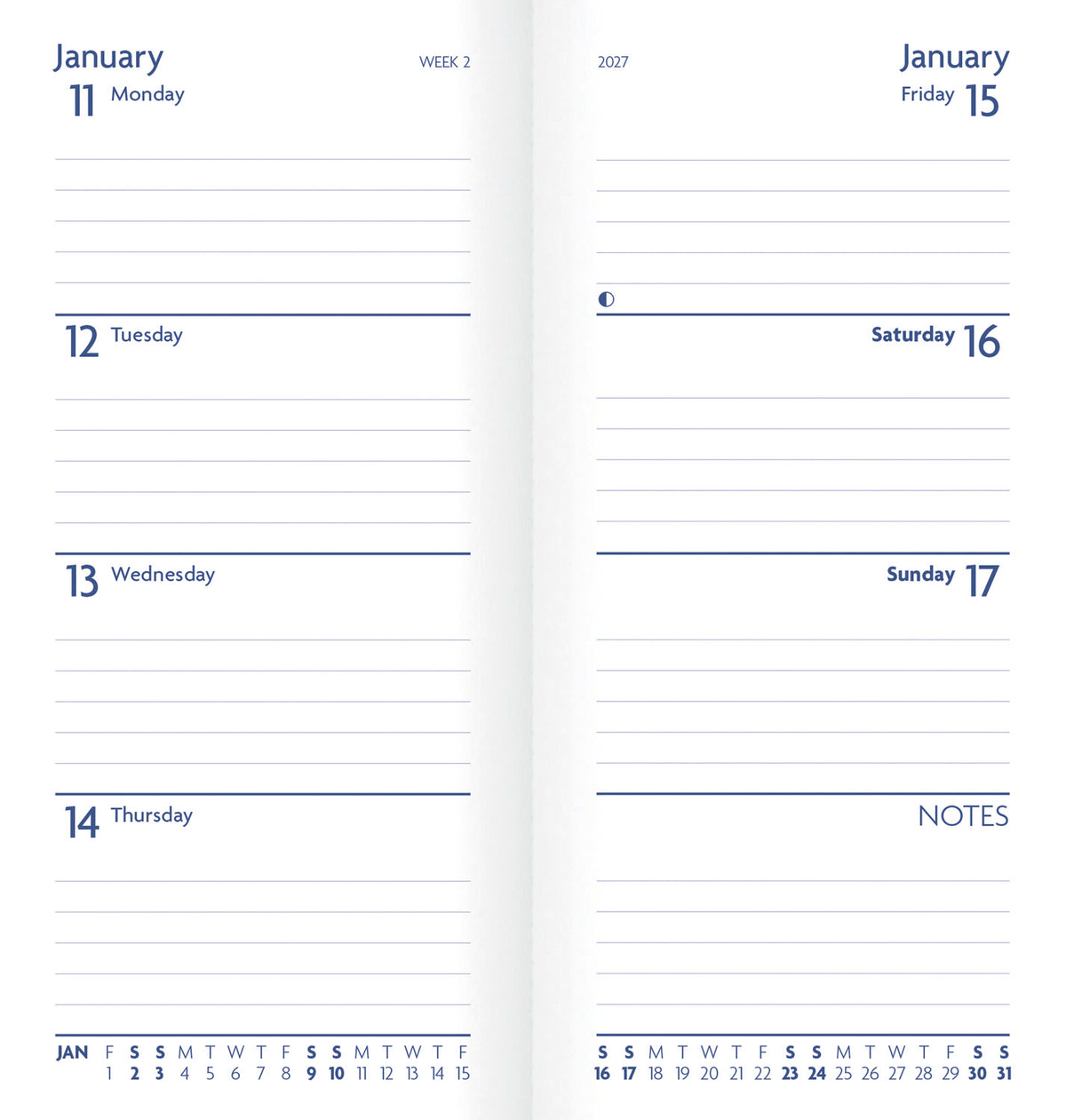 Cat lover's slim pocket diary 2027