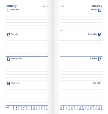 Cat lover's slim pocket diary 2027