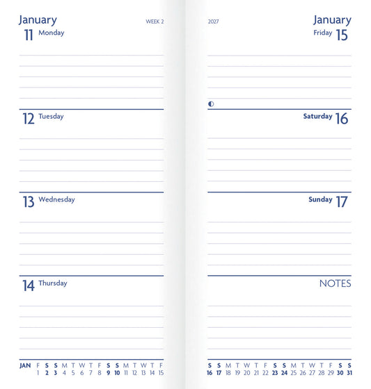 Cat lover's slim pocket diary 2027