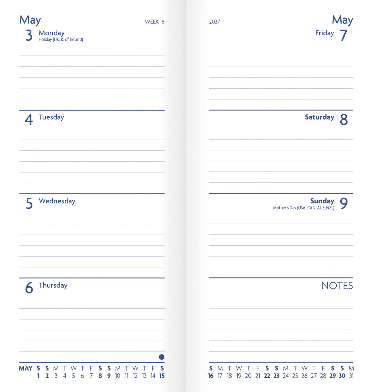 Cat lover's slim pocket diary 2027