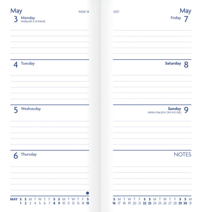 Cat lover's slim pocket diary 2027