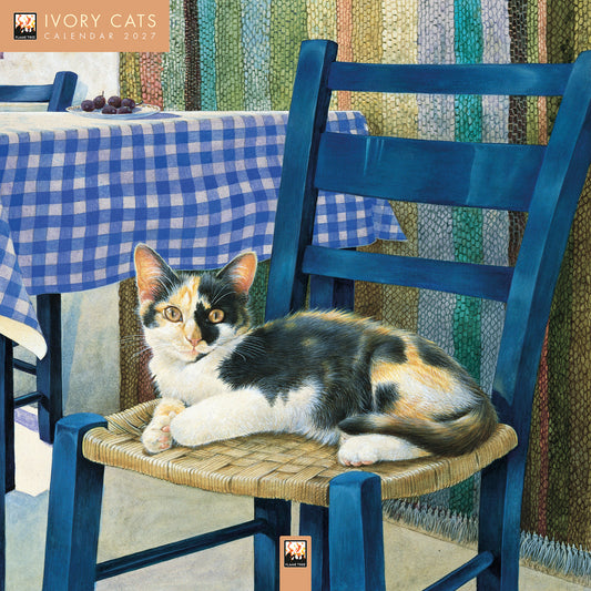 Ivory cats wall calendar 2027