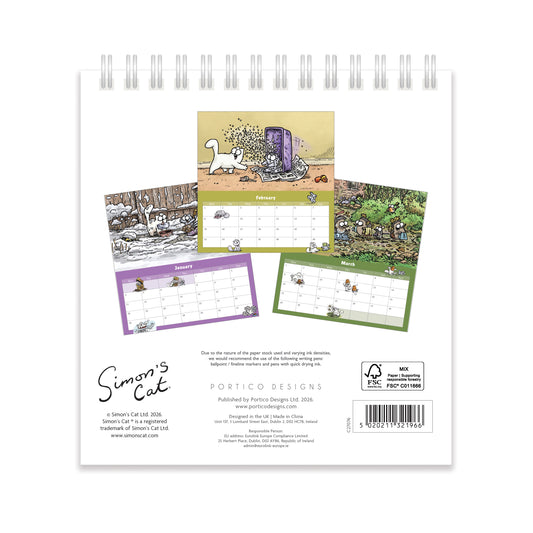 Simon's Cat easel desk calendar 2027