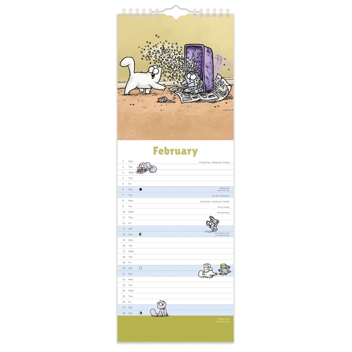 Simon's Cat slim calendar 2027
