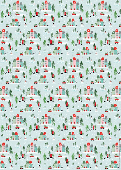 Christmas village wrap and tags